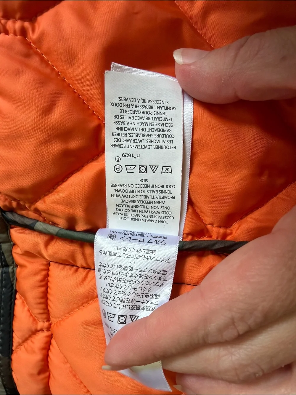 Polo Ralph Lauren Boys Quilted Camo Jacket L 14-16 Orange Pony